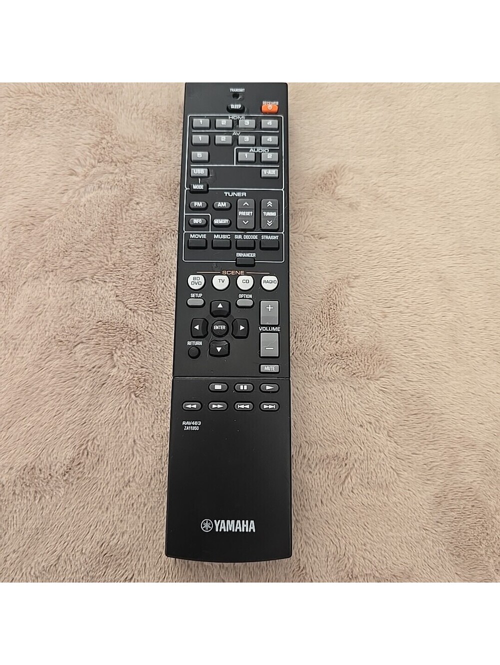 Yamaha RAV463 ZA11350 AV Remote Control For R-XV373 R-XV375 Ect NO BATTERY COVER
